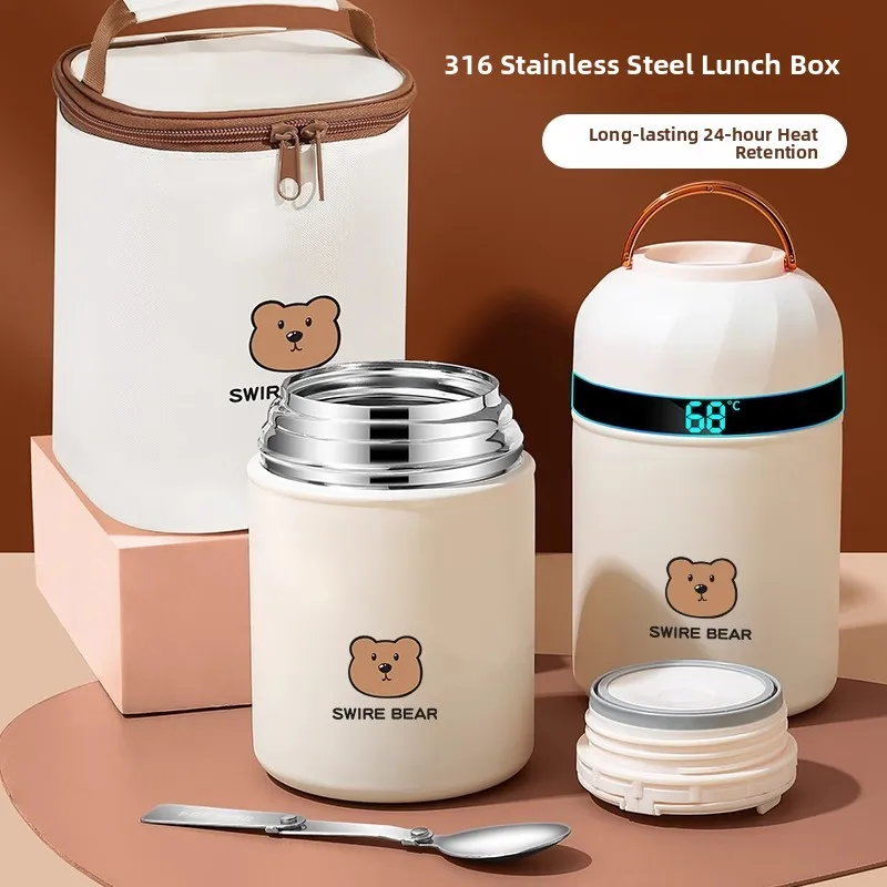 Super Long Insulated Breakfast Cup Rice Box Barrel Office Workers 24 Hours Flagship Silver Ear Slow Cooker Insulated Mug