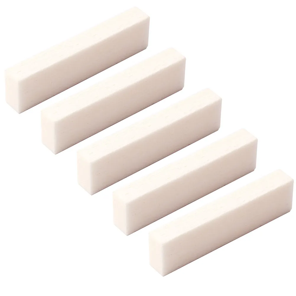 5Pcs Real Buffalo Bone Saddle Nut Acoustic Guitar Ukulele Banjo String Instrument DIY Replacement Parts 39x9x5mm view 6