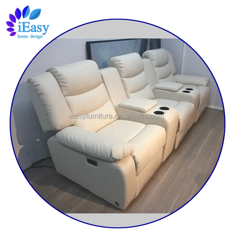 Modern Living Room Furniture Massage Three Seater High End Recliner Sofa Set Electric Power Italian Leather Reclinable Sofa
