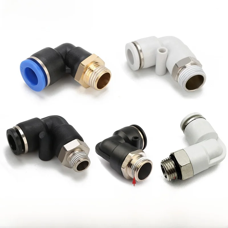 White Quick Connect Air Pneumatic External Thread Adapter Split Sleeve Short Sleeve Regular Thickness Ladies T-Shirt