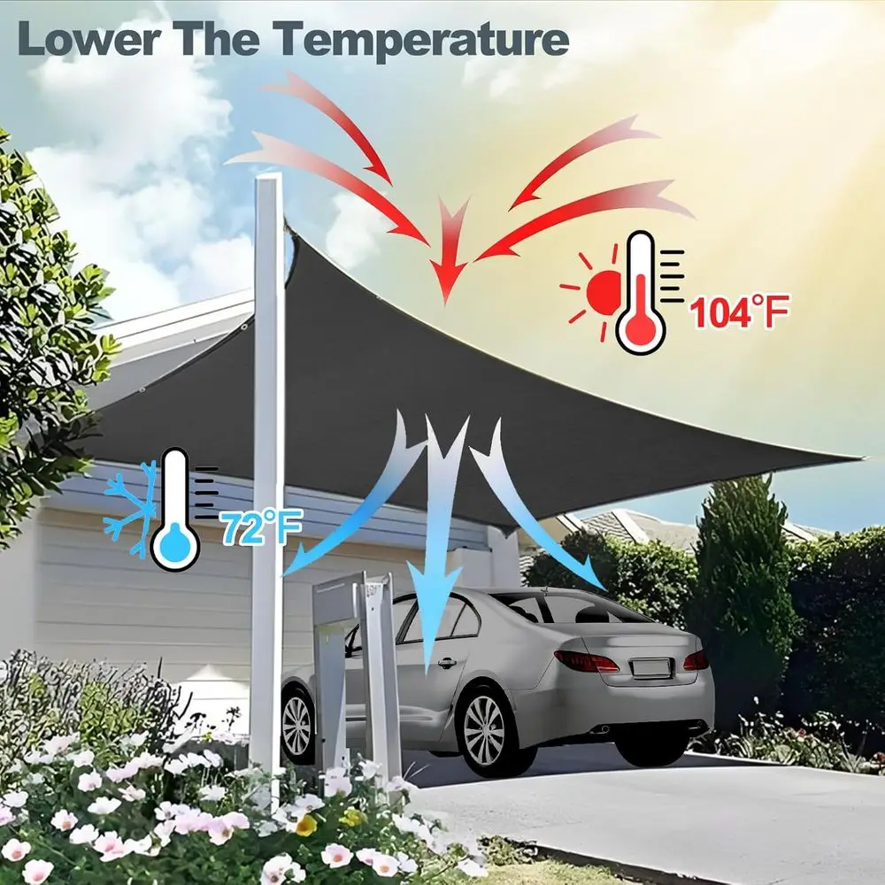 UV-Resistant 6x50ft Black Patio Shade Cloth with Grommets for Outdoor Plants, Garden, and Greenhouse Protection