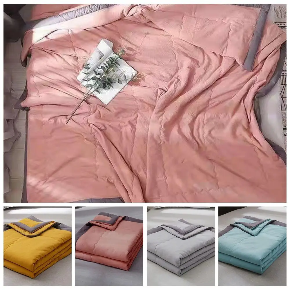New Double Sided Cooling Blanket Cold Effect Skin-Friendly Conditioning Quilt Breathable Solid Color Cooler Quilt