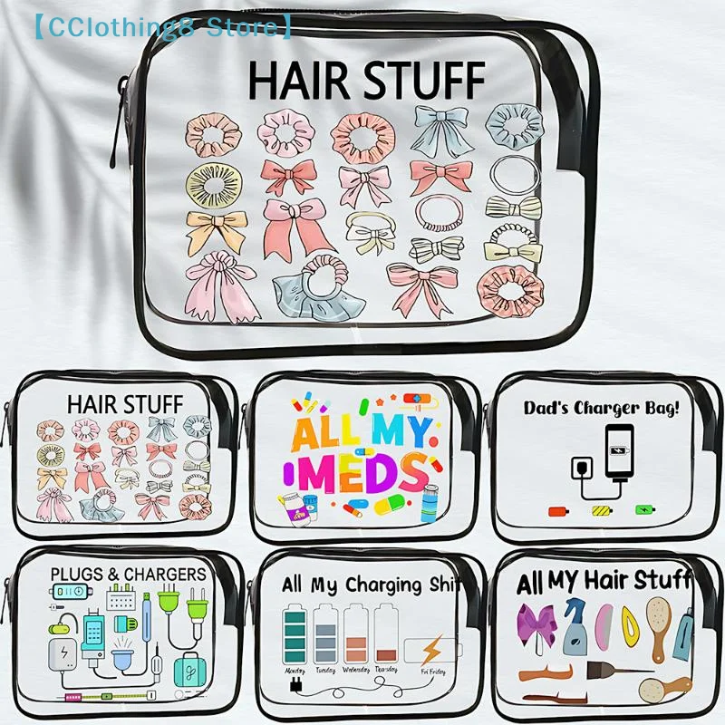 Medicine Cosmetic Bag Women Large Capacity Travel Organizer Easy Wipe Clean Toiletry Pouch Daily Use Trip Toiletry Travel【AliS8】