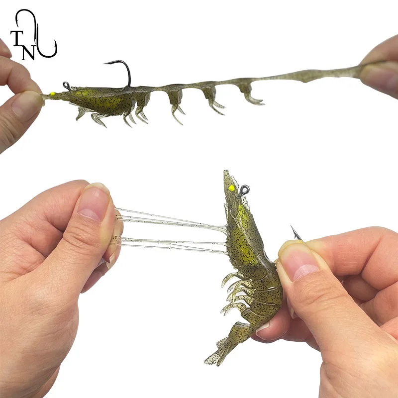 Señuelo swimbait de vinilo TN60 imitación camarón UV para lubina - imagen 3