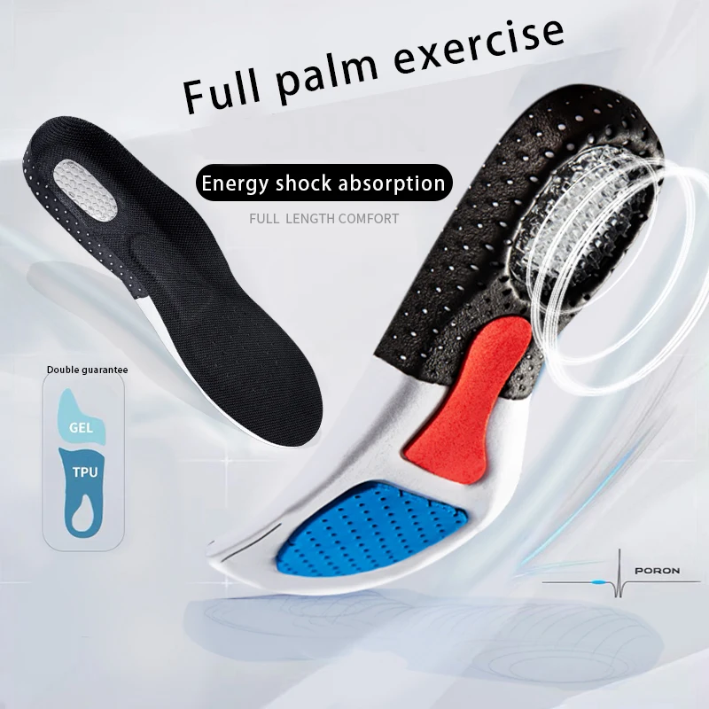 

Silicone Sport Insoles Orthotic Arch Support Sport Shoe Pad Running Gel Insoles Insert Cushion for Women Men Sneakers Boots Sole