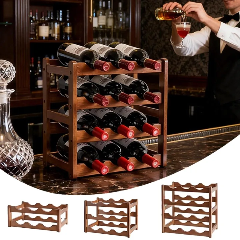 

Newest 6/8/9/12 Bottles Wooden Wine Holders/Creative Grid Wine Simple Wine Cabinet Assemble Storage Rack Bar Tools /wine Rack