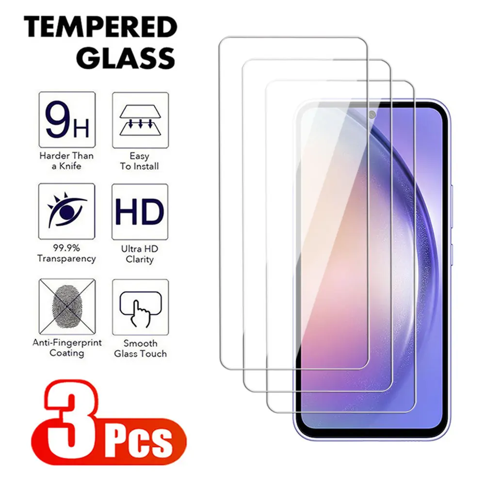 3Pcs For Samsung Galaxy A71 A72 A41 A42 A51 A52 A53 A54 A55 A73 Tempered Glass Scren Protector For Samsung Note 10Lite S10E Film