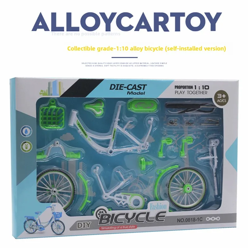 Modèle de vélo en alliage à installer soi-même, voiture de dessin animé, jouets pour enfants, nouveaux produits, 1:10