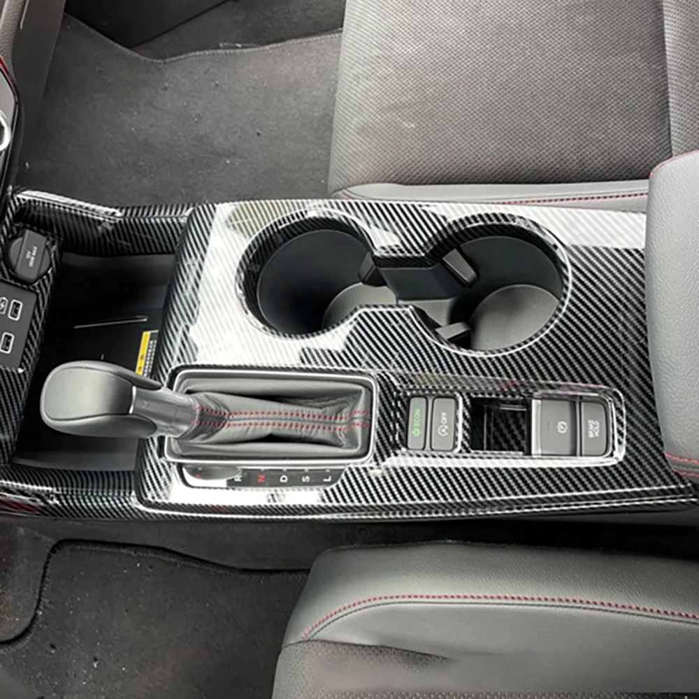 

4Pcs Car Carbon Fiber Central Gear Panel Control Panel Decal Interior Modification For Honda Civic 11Th 2021-2022