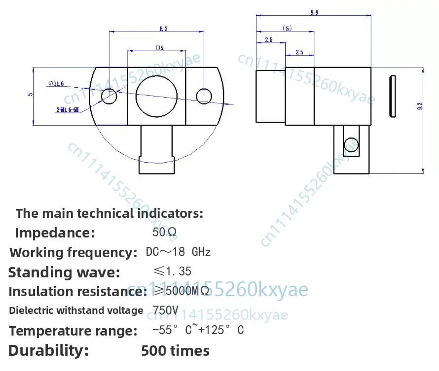 1pc smp male elbow two-hole flange connector smp-jwf3506 semi-escape connected to 3506 cable accessories