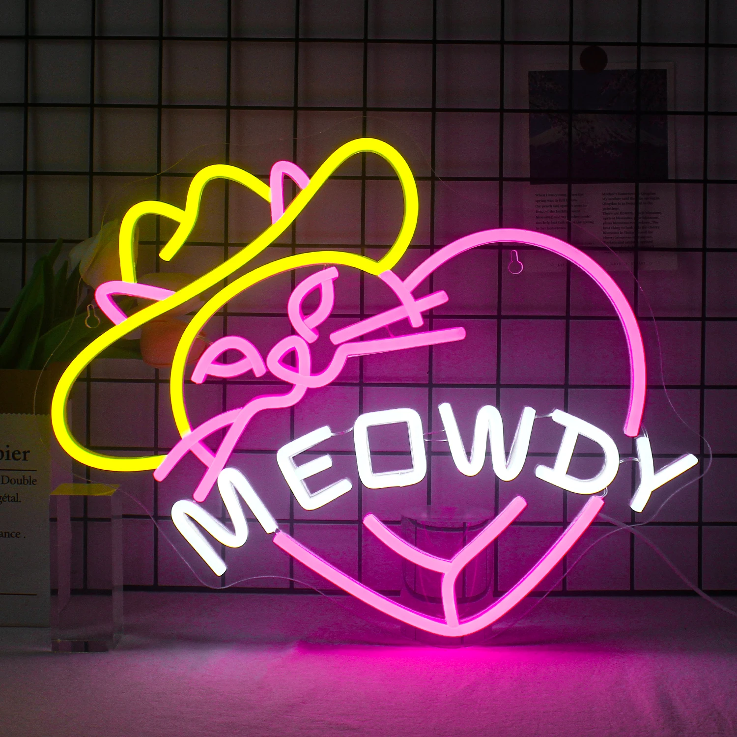 

cowboy cat Neon Light Neon Glow Sign Cave sign Bar Party Bedroom Home pet shop Atmosphere Decorative Light Valentine's Day pres