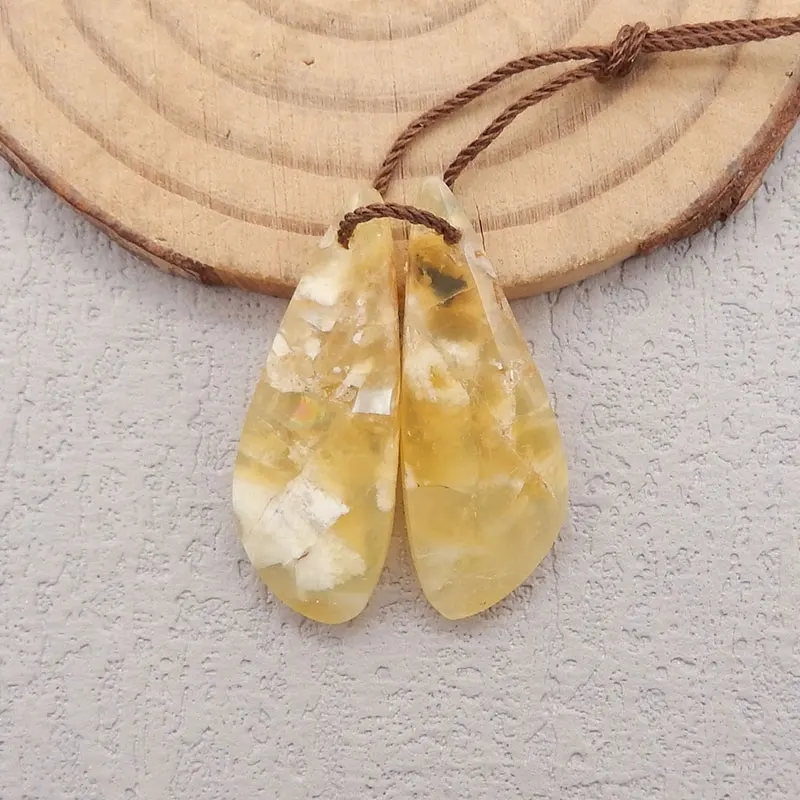 Semi-precious Stone Jewelry,Gift,Natural Yellow Opal Fashion Earring Beads,For Women Jewelry Making DIY