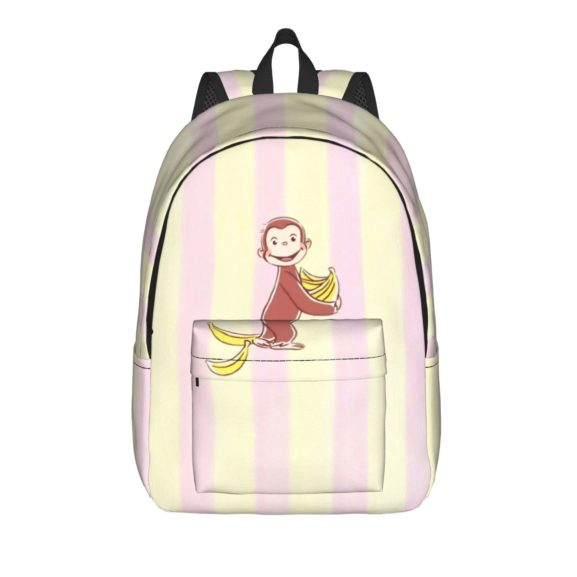 Curious Monkey Georges Cartoon Teenage Backpack Sports High School Business TV Series Daypack for Men Women Laptop Canvas Bags