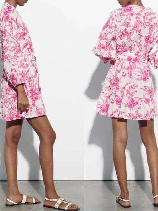 summer-women's-geometric-print-dress-fashionable-ladies'-dress-chinese-made-accessories-such-as-belts-hats-and-scarves