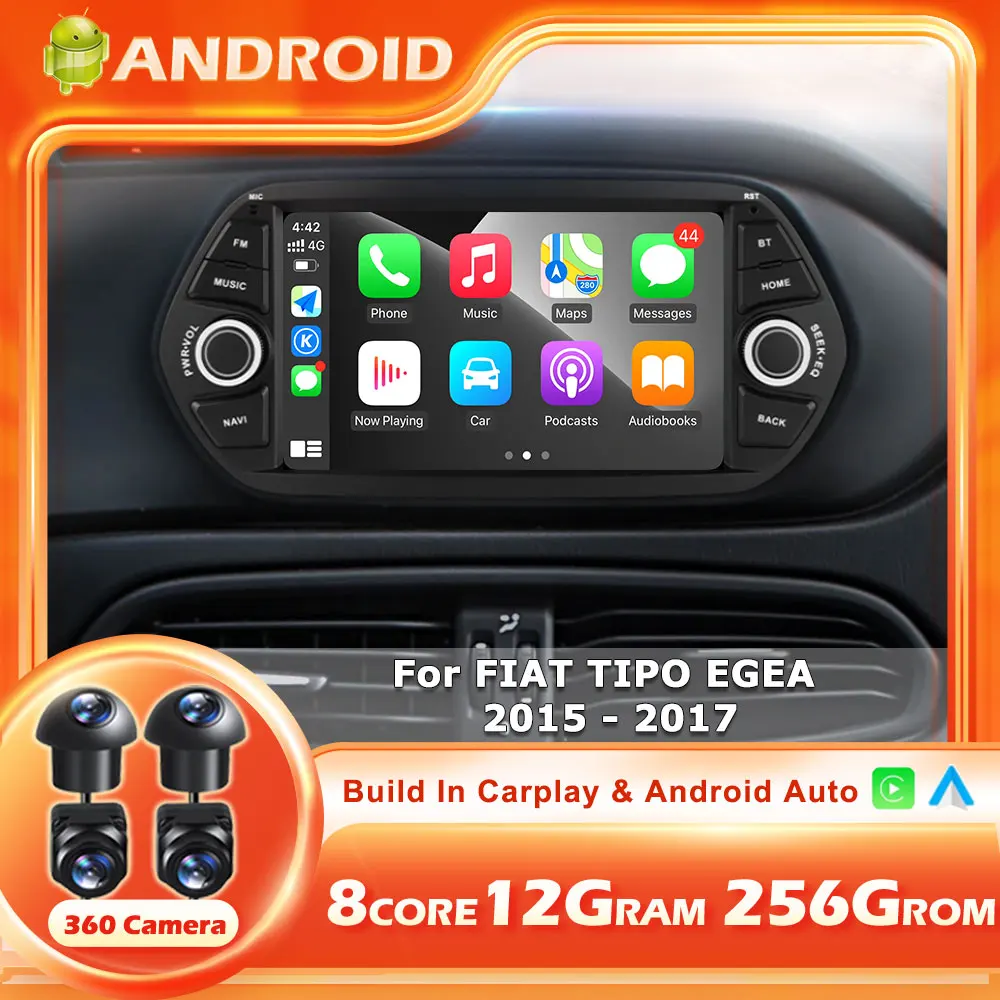 For FIAT TIPO EGEA 2015-2017 7' Android 16 Auto Car Multimedia Video Player GPS Navigation Stereo Screen Wireless CarPlay Tools