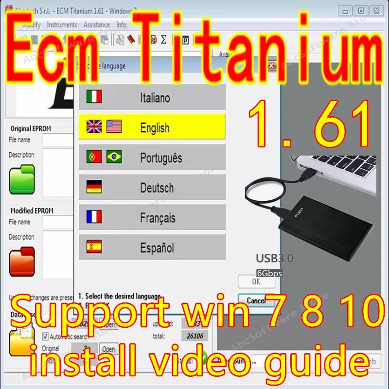 Newest ECU Programming Tool Winols 4.7 Software+ 93GB Damos Files +ECM TITANIUM 26100+ Immo Service Tool V1.2+Install Video Guid