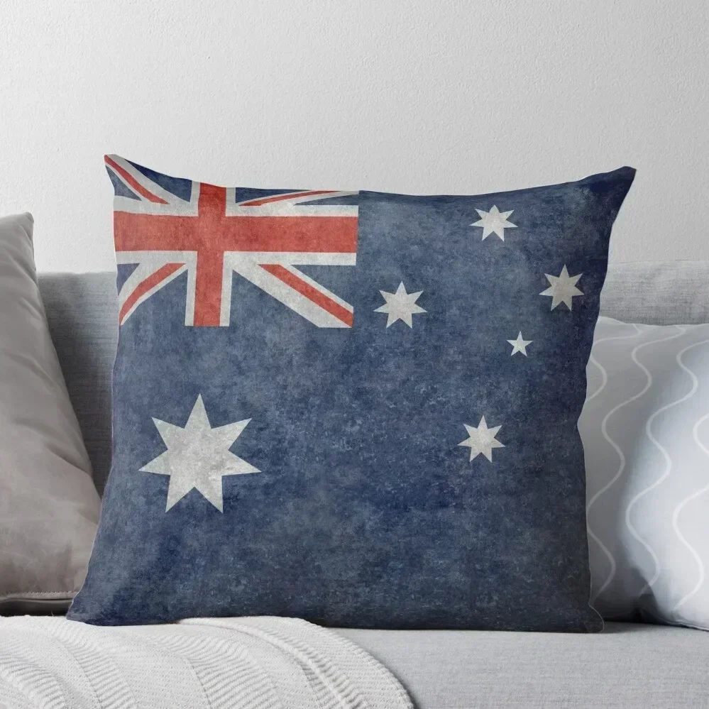 Flag of Australia, grungy textured version Throw Pillow Cushion Cover Luxury Decorative Cushion Cover pillow