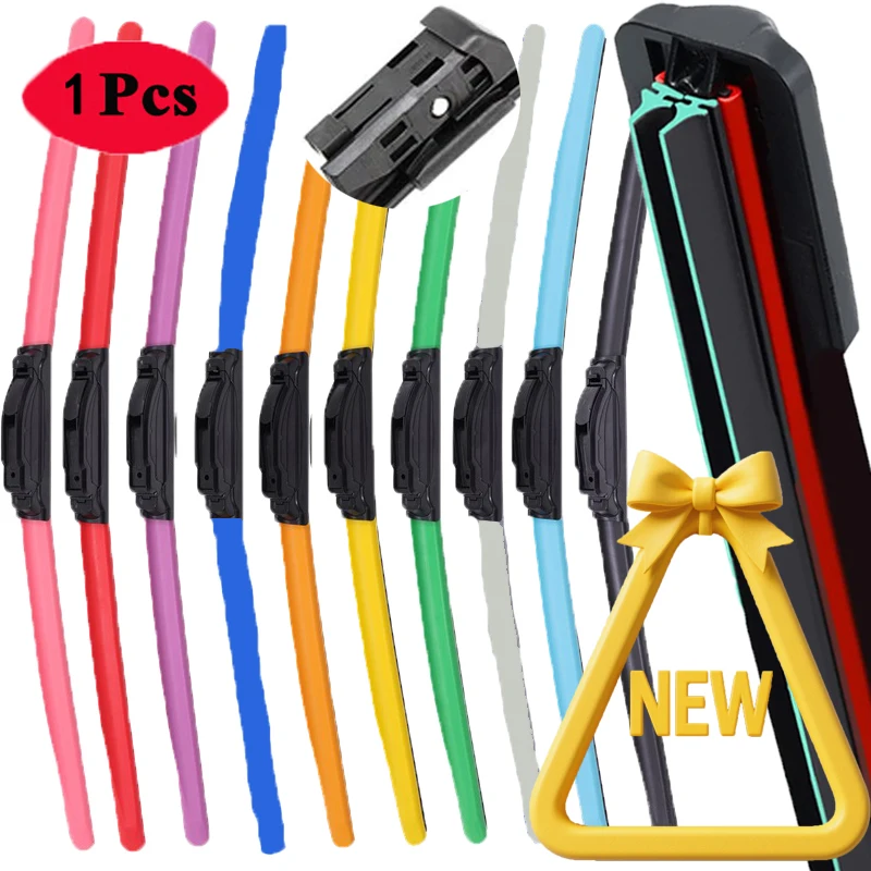 

Красочные кнопочные 16 мм щетки стеклоочистителя автомобиля универсальные мягкие двухслойные резиновые безрамные безрамочные 14 20 "22" 24 "26"