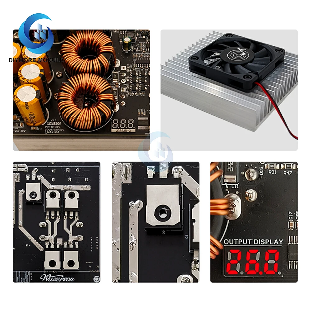 1200W 50A 고전류 부스트 전원 공급 장치 모듈 듀얼 인덕터 오디오 증폭기 PW1200용 전체 전력 저 리플 전원 공급 장치