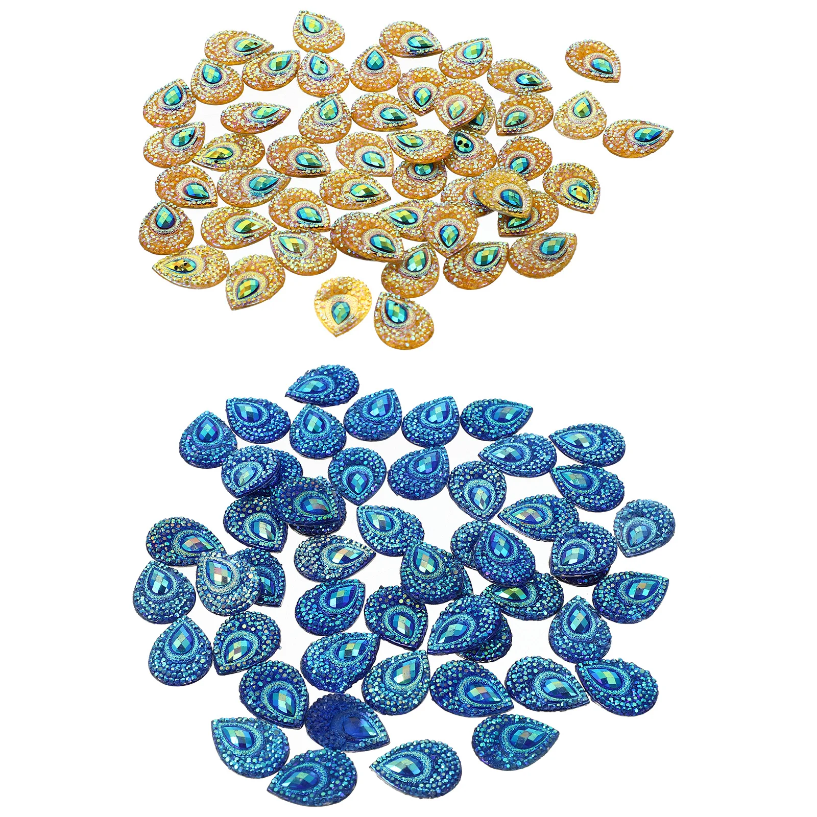 

100pcs Water Drop Resin Rhinestone Flat Base Diy Sewing Patch For Wedding Dress Decor Clothing Accessories Craft Embellishment