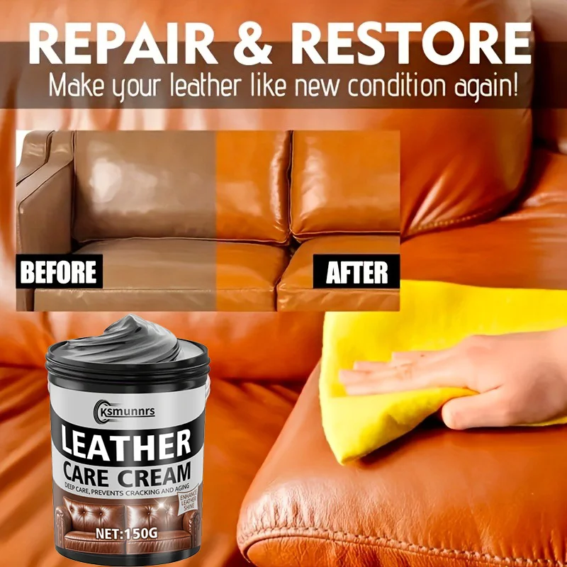 Multi-Function Leather Care Cream - Suitable for Sofas, Car Seats, and Shoes Renewal Cream - Long-Lasting Shine and Protection,