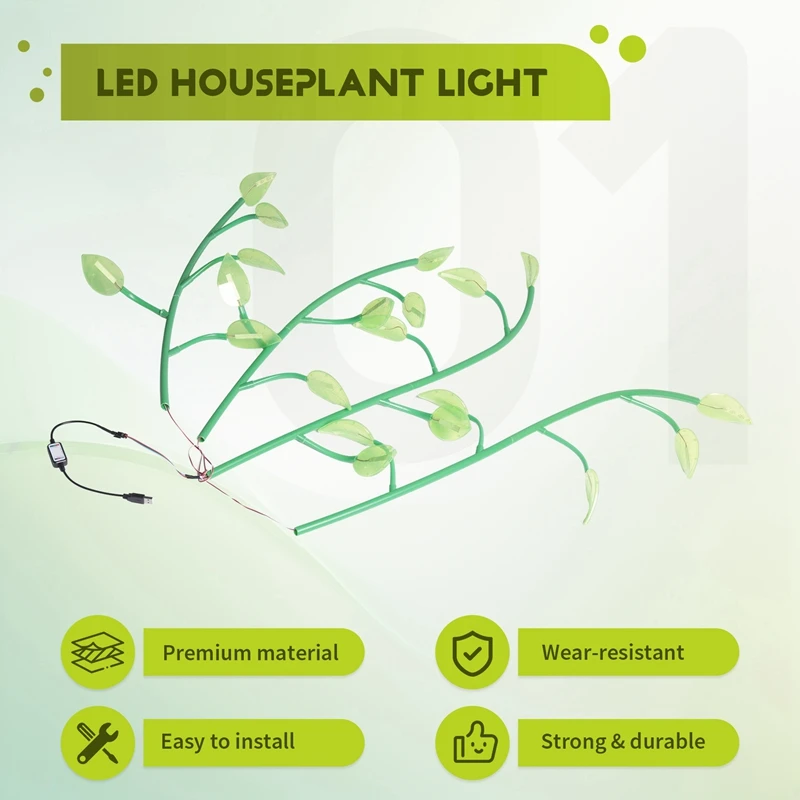 【Festival】2X Magical Glowing Potted Plant Indoor Plant LED 3 Color-Changing Artificial Plants Bonsai Light Artificial(Without Po - view 4