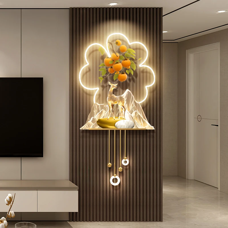

Luxury-lite living room TV, LED wall lamp, background wall, everything goes well, persimmon entrance wall lamp, painting