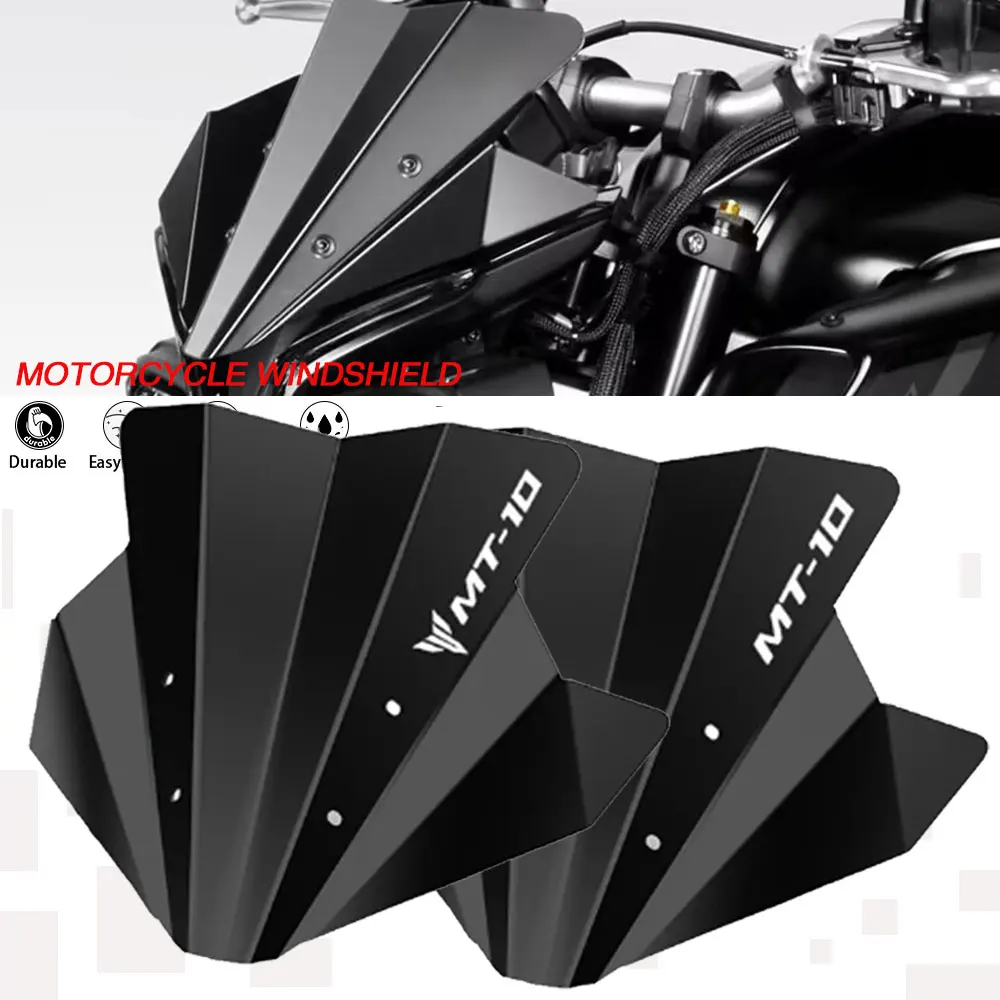 

For Yamaha MT 10 MT10 MT-10 2022 2023 MT10SP 2024 Motorcycle Accessories Windscreen Aluminum Windshield Wind Shield Deflector