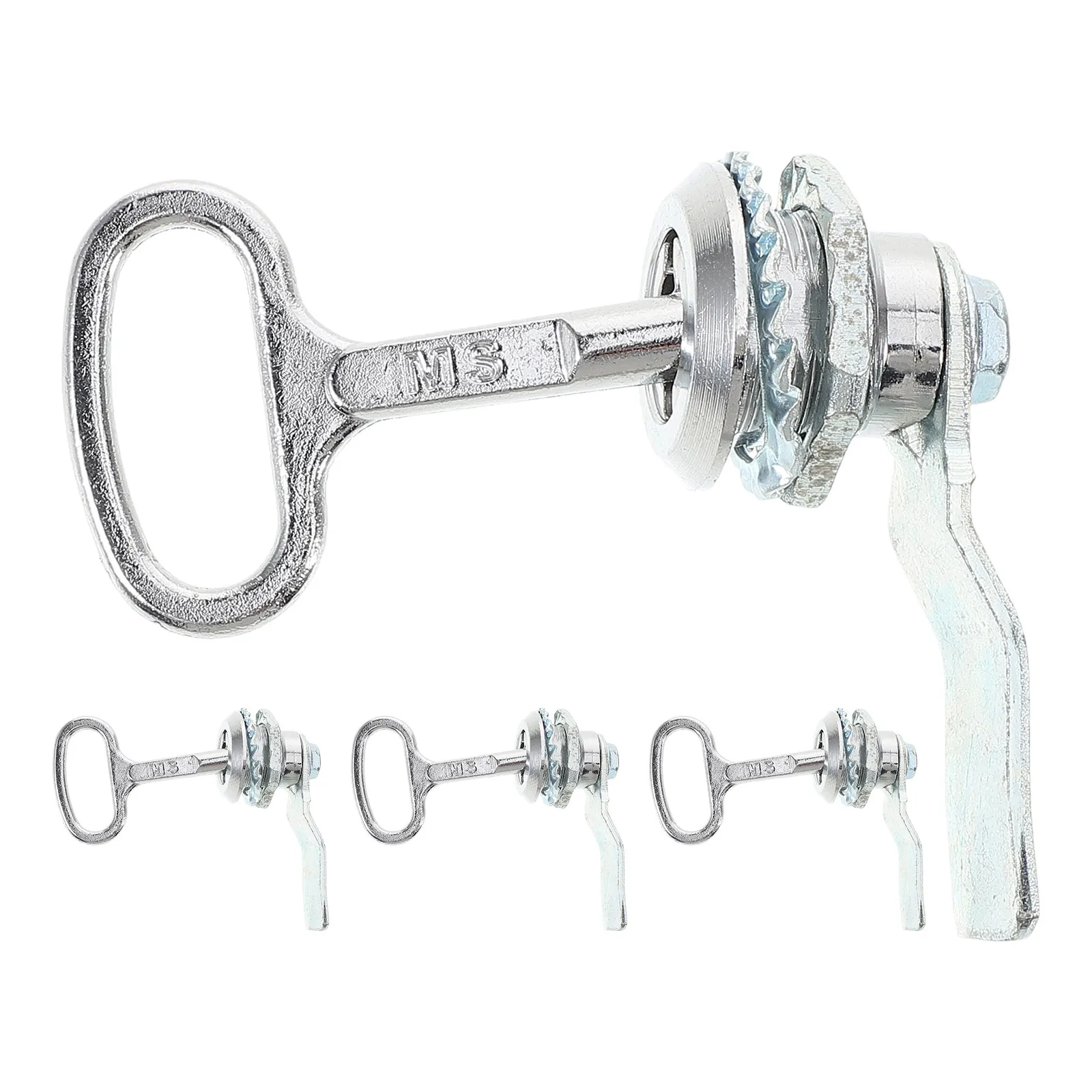

4 Sets Metal Triangular Key Locks Outdoor Trash Cans Community Garbage Bin Security Theft Prevention Complete Lock Set