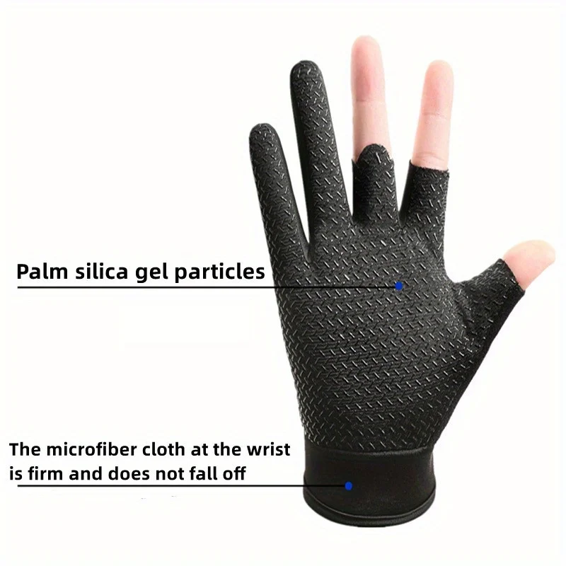 Anti-Rutsch-Angelhandschuhe, verschleißfest, für den Sommer, Outdoor, atmungsaktiv, zum Angeln, Radfahren, Sporthandschuhe, Angelbekleidung – Detail 4