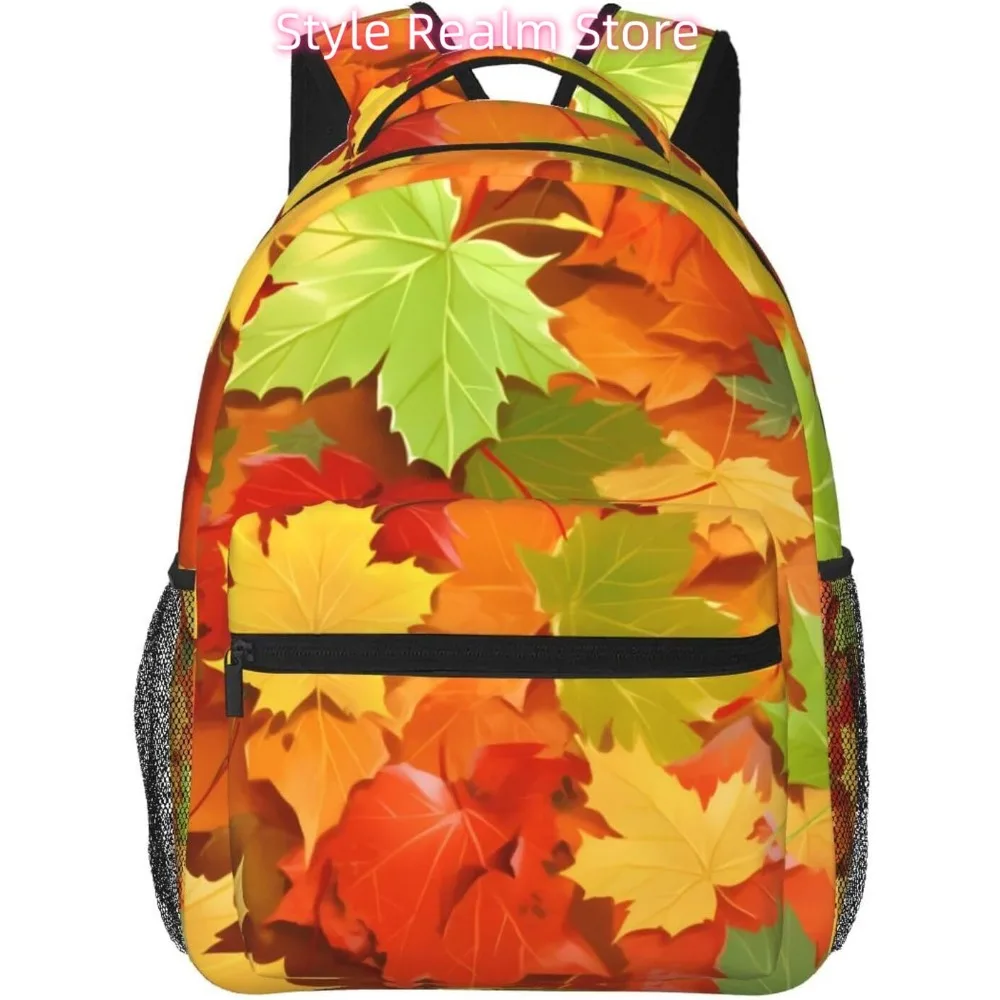 

laptop bag back to school Autumn Maple Leaf Print Lightweight Laptop Backpack Lightweight Multipurpose Travel Casual Daypack Uni