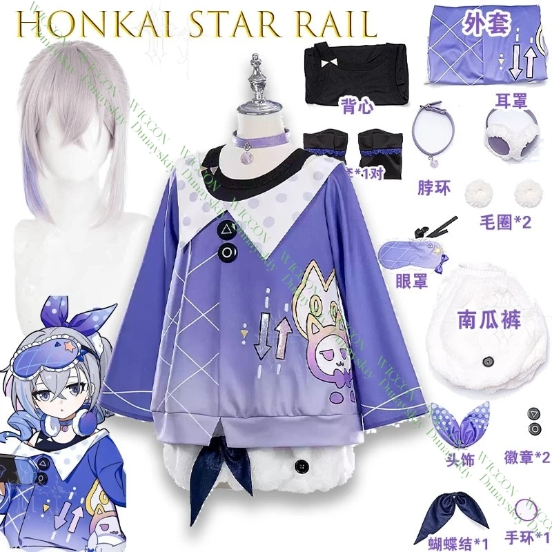 Anime Game Relaxed Cosplay Pajamas Honkai Star Rail Robin Kafka Firefly Silver Wolf Outfit For Cosplayers Convention Halloween view 2