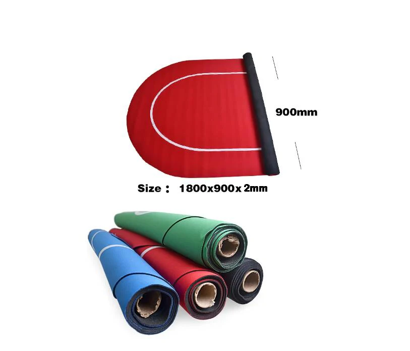 Poker Table Mat 1pcs 180*90*2cm Texas Hold'em Smooth Oval Rubber Crease Proof Poker Gaming Mat Table Cloth with Shoulder Bag
