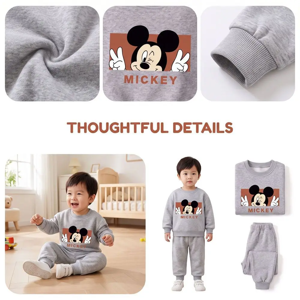 Frühling Herbst Jungen Freizeit-Sweatshirt-Sets Kinder O-Ausschnitt Oberteile und Sporthosen 2-teilige Sets Bequeme Outdoor-Kleidung für Kinder – Detail 13