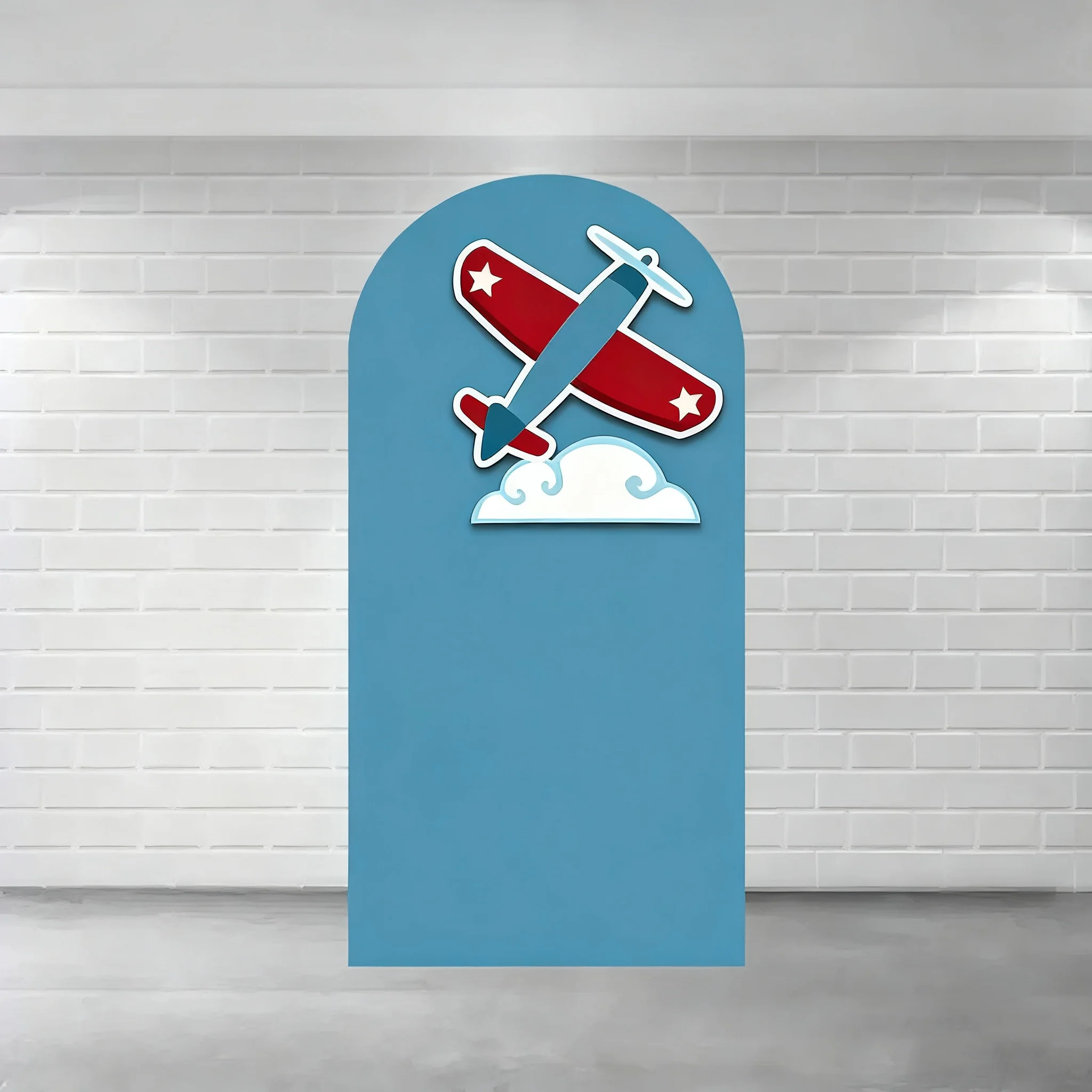 LS Custom 2-Sided Travel Adventure Pilot Airplane Birthday Party Baby Shower Cover Chiara Arch Background Decor Backdrop
