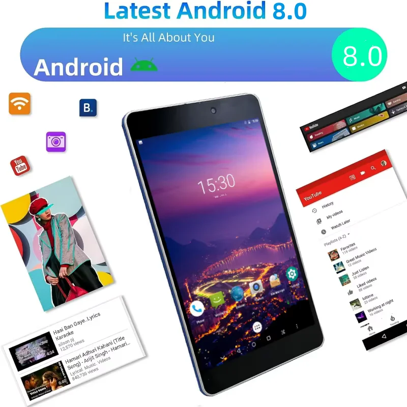 1920x1200 Pixels 8” Android 8.0 Tablet 3GB RAM 32GB ROM 10-Core MTK6797 4G Phone Call Dual SIM Card WIFI Support GPS Bluetooth