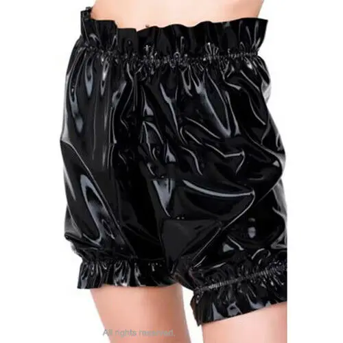 

100% Latex Pants Gummi Club Shorts Schwarz Lose Kurze Hose Badeanzug Boxer 0,4mm
