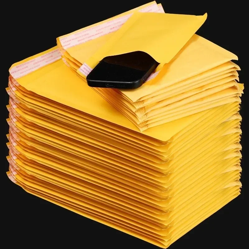50/40/30/20/10 Uds. Sobres de papel autosellados de burbujas Kraft bolsas de envío de espuma acolchadas impermeables para embalaje
