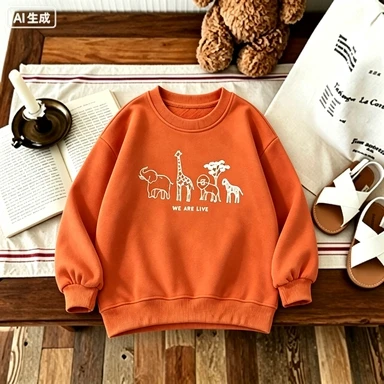 Neue Herbst- und Winter-Kinder-Sportbekleidung, Pullover mit Cartoon-Print, Baumwolle, Freizeitkleidung für Jungen – Detail 2