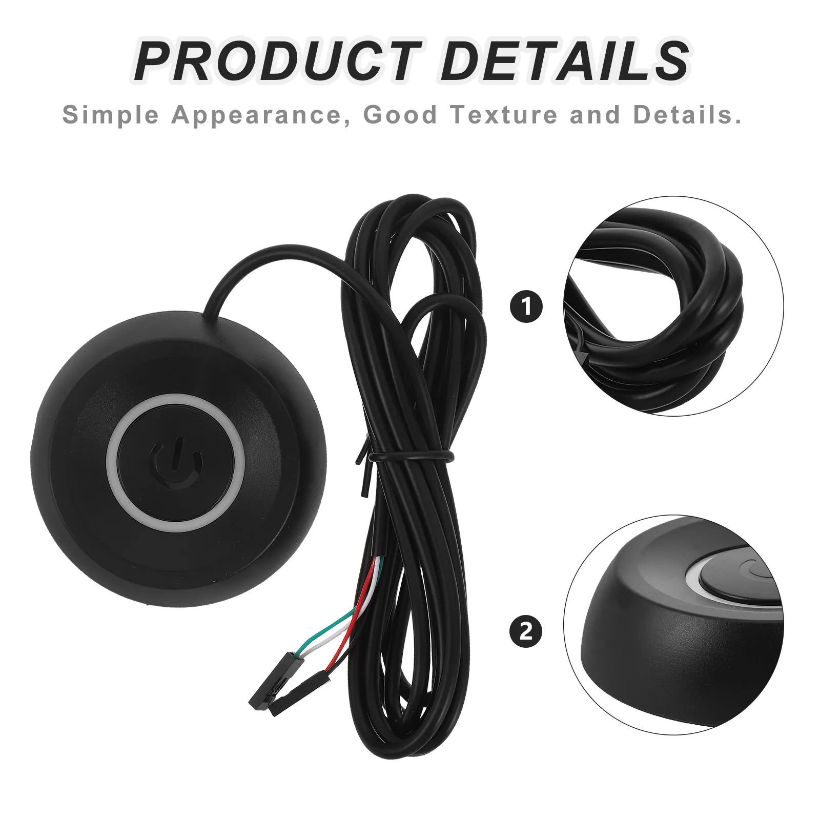 External Pc Power Button Metal Easy Installation Replacement Push Button Power Control 2M Extension Cable for Atx Motherboard