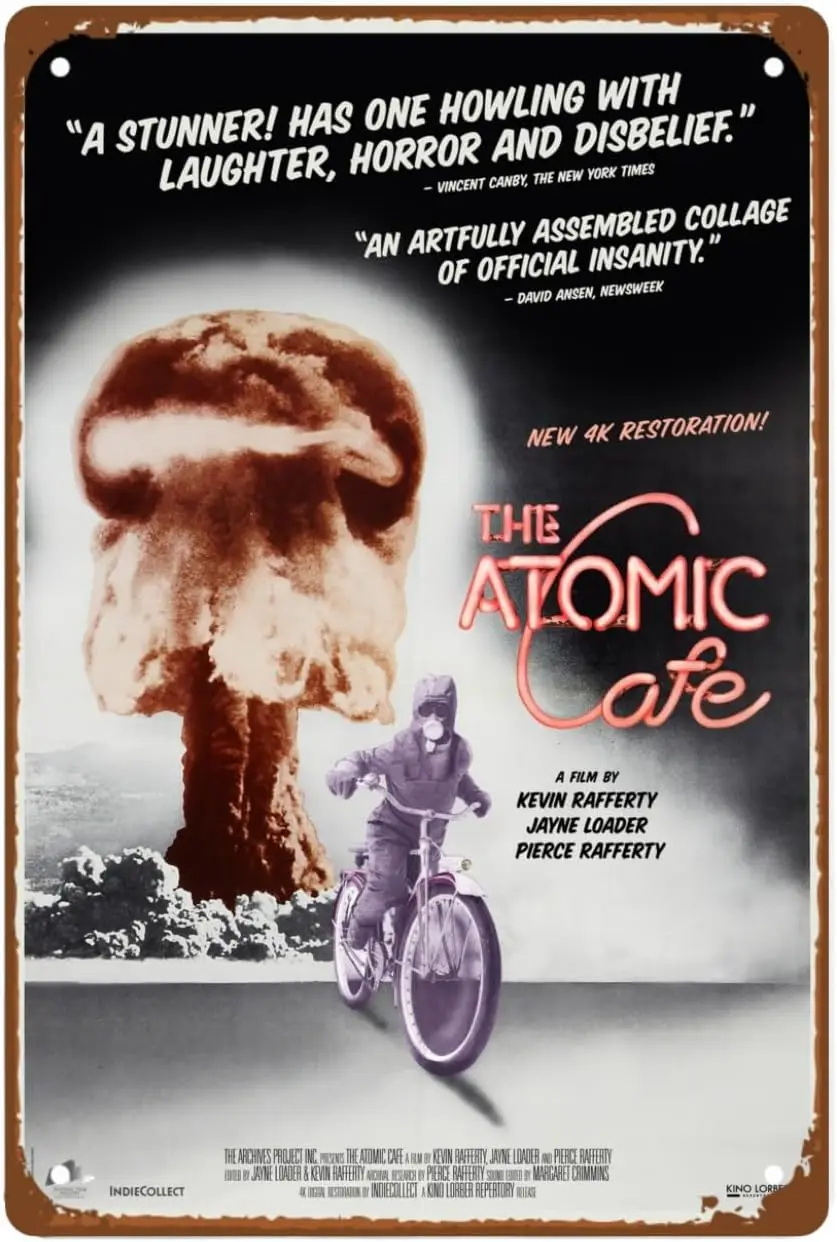 The Atomic Cafe Art Deco Metal Wall Tin Sign Retro Film Poster Man Cave Decor Retro Gift Vintage Decorations Posters For Room Ae