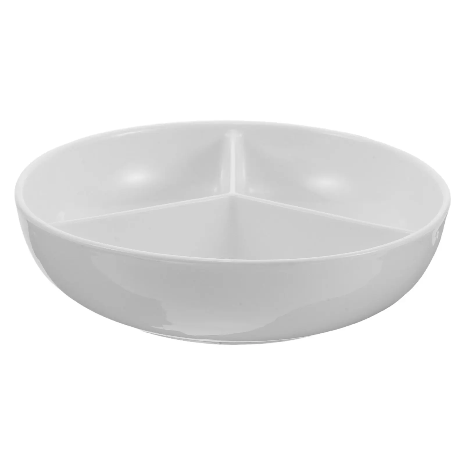White Ceramic Breakfast Bowl 3 Section Japanese Soup Bowl Portion Control Plate Microwave Safe Snack Serving Dish Yogurt Parfait