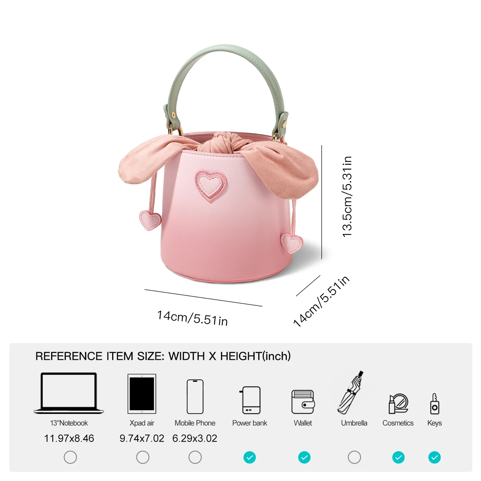 TOUTOU 2024 Bucket Bag for Women Pink Girl Cosmetic Makeup Storage Handbag  Mini Luxury Original Designer Shoulder Bag Fashion