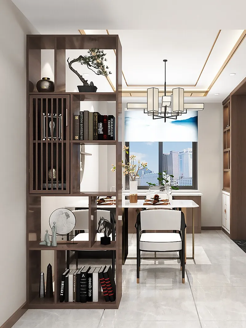 Bogu shelf solid wood Chinese shelf entrance partition living room bookshelf tea cabinet Duobao Pavilion modern simplicity