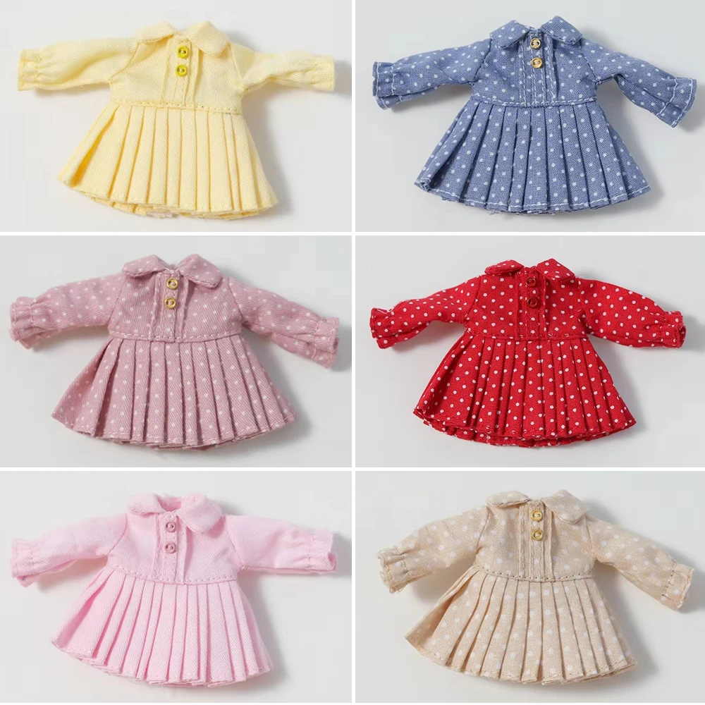 

New Long Sleeves Cute Doll Skirt Uniform Pleated Skirt Ob11 Clothing Girl Skirt for Ymy， Gsc， Obitsu11，1/12 Bjd Doll Accessories