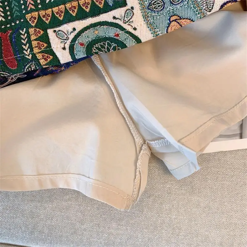 Ethnic Style Retro Embroidered Skirt for Women in Summer New Style High-waisted Hip Skirt Thin Style