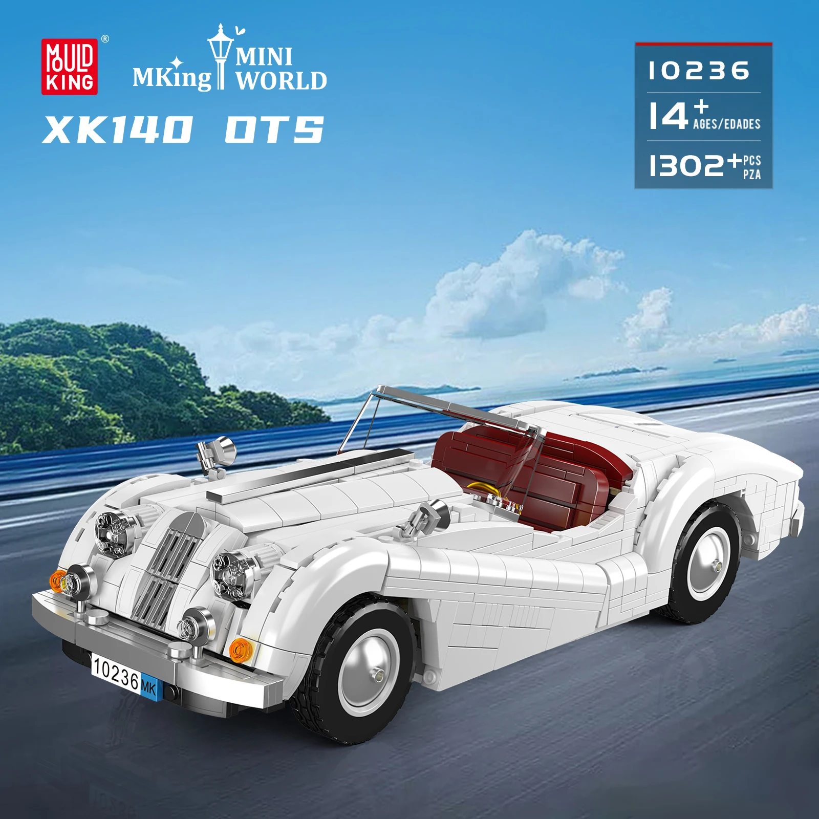 

Mould King 10236 Classic Retro Racing Car Model Building Blocks Convertible Two-seater Sports Car Kid Assembly Toy Birthday Gift
