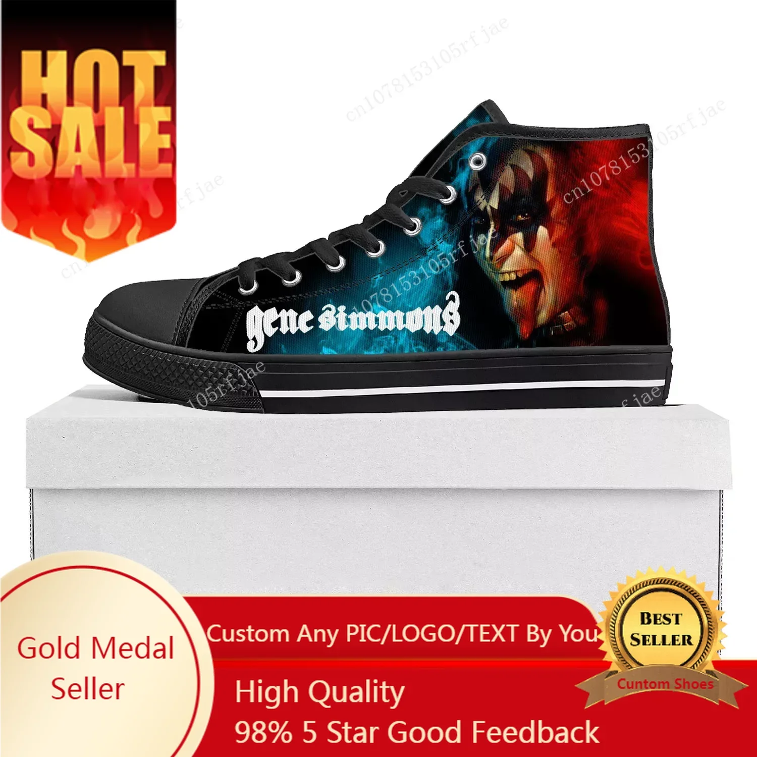 

Gene Simmons Singer High Top High Quality Sneakers Mens Womens Teenager Canvas Sneaker Casual Couple Shoes Custom Shoe Black