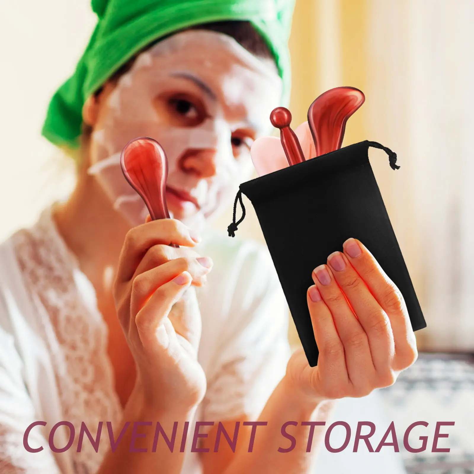 

Набор из 1 предмета: массажер для мышц из смолы, инструменты Гуаша, скребок-гребень для лица, шеи, кожи головы, ручной массажер с сумкой, набор инструментов Гуаша