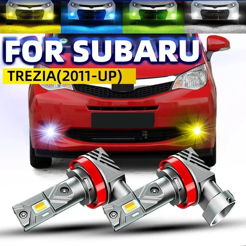 2PCS Car LED Front Fog Lights Bulbs Dual Colors Switchback White Yellow For Subaru TREZIA 2011 2012 2013 2014 2015 2016 2017 12v